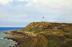 Audresselles-Frankreich<br />Der Leuchtturm auf die Klippen von Cap Griz-Nez.<br />Von hier aus wird der gesamte Schiffsverkehr auf dem Ärmelkanal von der französischen Seite aus überwacht.