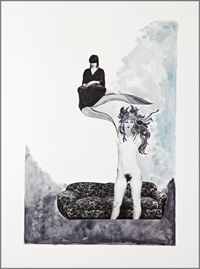 Fotografie und Malerei<br />Selbstporträt-Collage 1986<br />Originalgröße 70x100 cm (BxH)