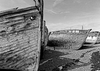 Frankreich 1982. Die Halbinsel Crozon: Camaret-sur-Mer. Der Friedhof der alten Schiffswracks.