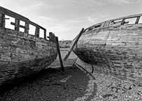 Frankreich 1982. Die Halbinsel Crozon: Camaret-sur-Mer. Der Friedhof der alten Schiffswracks.