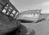 Frankreich 1982. Die Halbinsel Crozon: Camaret-sur-Mer. Der Friedhof der alten Schiffswracks.