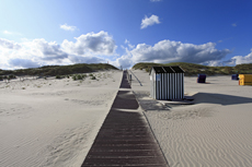 Juist-Töwerland: Strandkörbe, ein buntes Treiben am Juister Endlosstrand.