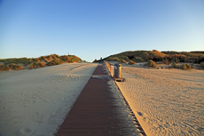 Juist-Töwerland: Eindrucksvoll wirft die untergehende Sonne vor der Dunkelheit noch lange Schatten auf dem Strand.