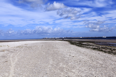 Juist-Töwerland: Kalfamer - Naturpfad und Schutzzone am Ostende der Insel - Nationalpark Wattenmeer. Der weite Blick über den Oststrand auf die Insel Norderney.