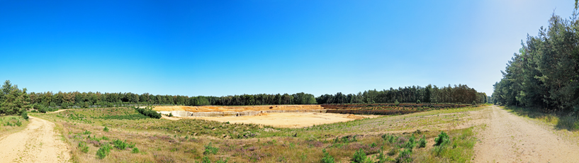 Der Niederrhein: Sommer – Panoramablick 180 Grad. Munitionsdepot Brüggen-Bracht. Panoramagröße: 195x49 cm / 300dpi