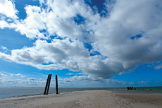 Wangerooge: Der Osten: Ruhe und Gelassenheit, – das Wattenmeer.